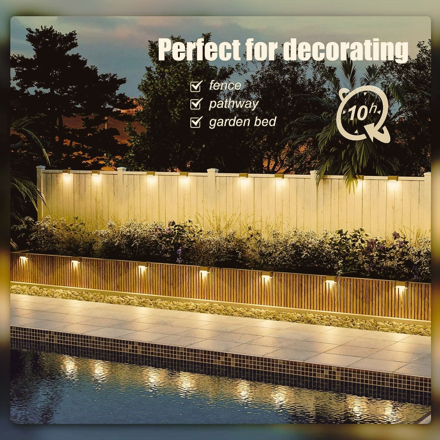 Solar Deck Lights 16 Pack, Outdoor LED Lighting,Waterproof Fence Lights,Patio Lighting, Deck Accessories for Step Fence Yard Patio Pathway